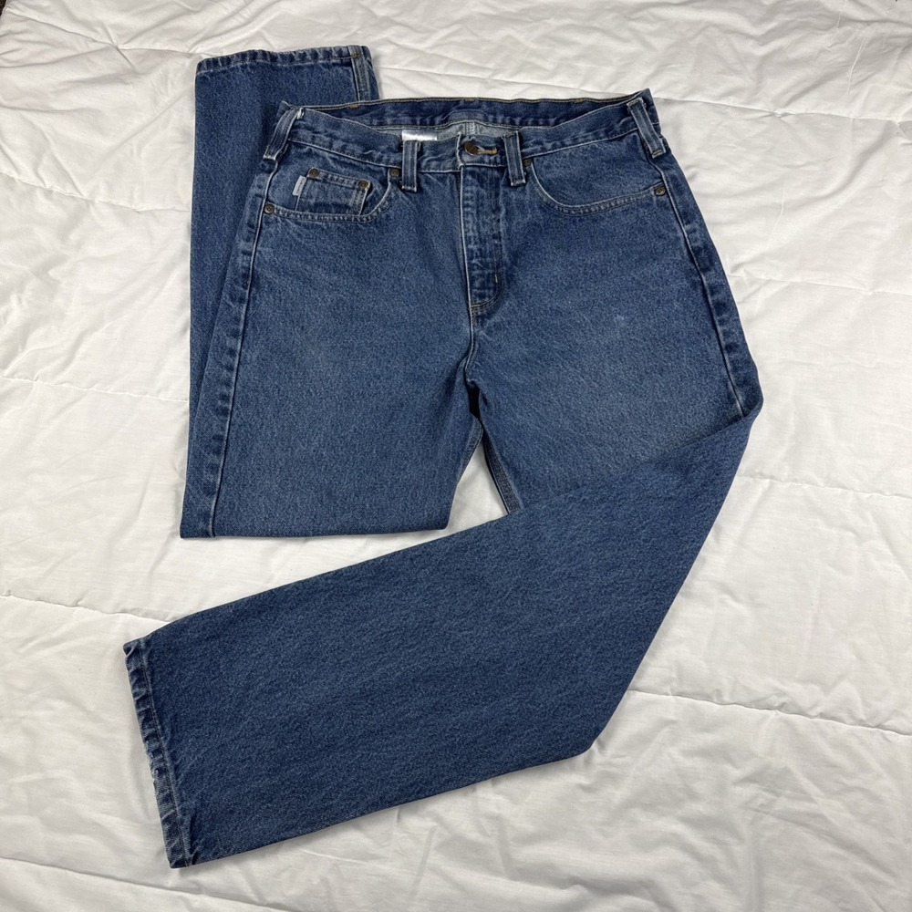 Carhartt Jeans Mens 34 x 30 Traditional B480 DVB Straight Denim Workwear